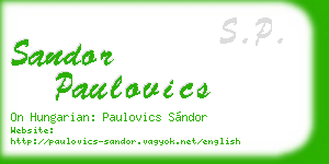 sandor paulovics business card